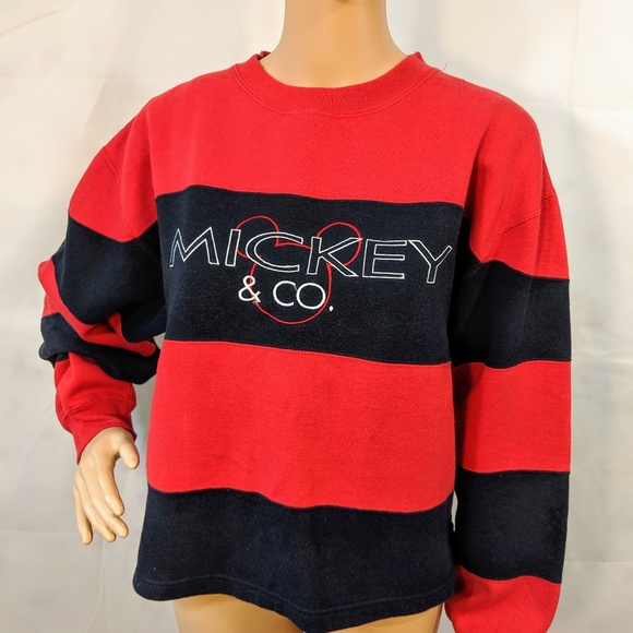 Disney Tops - Vintage Mickey & Co. Red & Blue Striped Sweatshirt